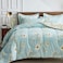 Joyreap 6 Piece Bed in a Bag Twin Aqua Floral Elegant Design Smooth Soft Microfiber Comforter Set for All Season 1 Comforter 2 Pillow Shams 1 Flat Sheet 1 Fitted Sheet 1 Pillowcase
