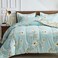 Joyreap 6 Piece Bed in a Bag Twin Aqua Floral Elegant Design Smooth Soft Microfiber Comforter Set for All Season 1 Comforter 2 Pillow Shams 1 Flat Sheet 1 Fitted Sheet 1 Pillowcase