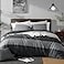 Andency Queen Comforter Set Black3 Pieces Black White Gray Patchwork Striped Comforter 90x90 Inch Soft Down Alternative Queen Comforter Bedding Sets with Corner Loops