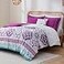 Degrees of Comfort Full Size Complete Comforter Sets Lattice Boho Bed in A BagMicrofiber Bedding Set with Side Pockets Matching Decorative Pillow 8 Piece Purple