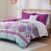 Degrees of Comfort Full Size Complete Comforter Sets Lattice Boho Bed in A BagMicrofiber Bedding Set with Side Pockets Matching Decorative Pillow 8 Piece Purple