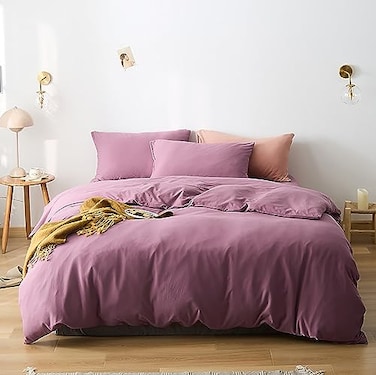 Cottonight Purple Comforter Set King Women Dusty Purple Bedding Set Pale Mauve Blanket Quilts Dark Lilac Soft Breathable 3 Piece Comforter Set for King Bed Women Girls