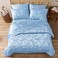 MR&amp;HM MRHM Satin Comforter Queen 7 Pieces Luxurious Pinch Pleat Bedding Set with Comforter Flat Sheet Fitted Sheet Pillowcases Shams Super Silky Soft Bed Set for All Season Queen Light Blue
