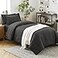 CozyLux Twin Comforter Set with Sheets 5 Pieces Dark Grey Seersucker Luxury Textured Bed in a Bag Dark Gray All Season Bedding Sets Gift with Down Alternative Comforter Sheets Pillowcase Sham