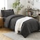 CozyLux Twin Comforter Set with Sheets 5 Pieces Dark Grey Seersucker Luxury Textured Bed in a Bag Dark Gray All Season Bedding Sets Gift with Down Alternative Comforter Sheets Pillowcase Sham