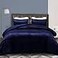 Whale Flotilla 3Piece Reversible Silky Soft Queen Comforter Bedding Set Luxurious Satin Comforters Full Size with 2 Satin Pillowcases Lightweight Duvet for All Seasons Navy
