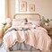 JANZAA Blush Pink Comforter Set Twin Soft Microfiber Lightweight All Season Bedding Ruffle Shabby Chic Aesthetic Breathable Cozy Bed Set with 1 Pillow Shams Machine Washable