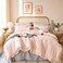 JANZAA Blush Pink Comforter Set Twin Soft Microfiber Lightweight All Season Bedding Ruffle Shabby Chic Aesthetic Breathable Cozy Bed Set with 1 Pillow Shams Machine Washable