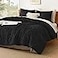 Litanika Black Queen Size Comforter Sets 3 Pieces Lightweight Chevron Tufted Bedding Comforter Set Fluffy Down Alternative Comforter Bed Set Gift Choice 90x90In Comforter and 2 Pillowcases