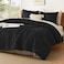 Litanika Black Queen Size Comforter Sets 3 Pieces Lightweight Chevron Tufted Bedding Comforter Set Fluffy Down Alternative Comforter Bed Set Gift Choice 90x90In Comforter and 2 Pillowcases