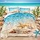 Bedbay Beachy Comforter Set King Size Coastal Bedding Set 3 Pcs Starfish Shell Conch Sea Life Printed Ocean Comforter Bedding Set Beach Themed Room Decor