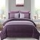 Anibedding Purple Comforter Set Queen 7 Pieces Purple Striped Bed in a Bag Boho Patchwork All Season Comforter with Sheets Soft Microfiber Reversible Bedding Set90x90