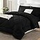 CozyLux Full Size Comforter Sets Black 7 Pieces Bed in a Bag Full Luxury Soft Bed Set for All Seasons Bedding Set with Down Alternative Comforter Sheets Pillowcases Shams