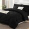 CozyLux Full Size Comforter Sets Black 7 Pieces Bed in a Bag Full Luxury Soft Bed Set for All Seasons Bedding Set with Down Alternative Comforter Sheets Pillowcases Shams