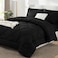 CozyLux Full Size Comforter Sets Black 7 Pieces Bed in a Bag Full Luxury Soft Bed Set for All Seasons Bedding Set with Down Alternative Comforter Sheets Pillowcases Shams