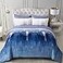 WONGS BEDDING Navy Blue Comforter Set King7 Pieces Bed in a Bag Abstract Art Gradient Comforter Soft Microfiber Bedding Set with Comforter Flat Sheet Fitted Sheet Pillow ShamsPillowcases