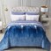 WONGS BEDDING Navy Blue Comforter Set King7 Pieces Bed in a Bag Abstract Art Gradient Comforter Soft Microfiber Bedding Set with Comforter Flat Sheet Fitted Sheet Pillow ShamsPillowcases