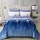 WONGS BEDDING Navy Blue Comforter Set King7 Pieces Bed in a Bag Abstract Art Gradient Comforter Soft Microfiber Bedding Set with Comforter Flat Sheet Fitted Sheet Pillow ShamsPillowcases