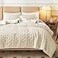 Joyreap 3Piece Fluffy Faux Fur Sherpa Comforter Set Beige Queen Size Luxury Tufted Bedding Comforter Set All Season Soft n Cozy Plush Comforter Bed Set 88x88 inches