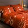 INTOMENG Celestial Bdding 7 Pieces Burnt Orange Comforter Set Boho Bedding Witchy Bedding Set Hippie Bed Set Starry Galaxy Comforter Set Sun and Moon Bed Set Queen