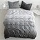 Wellboo Grey Gradient Comforter Sets Full Size Solid Silver Grey Bedding Comforters Modern Plain White and Dark Grey Soft Quilts Simple Style Farmhouse Abstract Art Gray Comforters Warm Durable