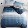 CLOTHKNOW Blue White King Size Comforter Set Blue Gradient Bedding Comforter Sets Soft All Season Navy Comforter with 2 x Pillow Cases