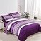 KAKIJUMN 7 Piece Bed in a Bag Stripe Comforter Set Full Size White and Purple Patchwork Striped Comforter and Sheet Set All Season Soft Microfiber Complete Bedding SetsPurpleFull