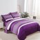 KAKIJUMN 7 Piece Bed in a Bag Stripe Comforter Set Full Size White and Purple Patchwork Striped Comforter and Sheet Set All Season Soft Microfiber Complete Bedding SetsPurpleFull