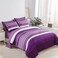 KAKIJUMN 7 Piece Bed in a Bag Stripe Comforter Set Full Size White and Purple Patchwork Striped Comforter and Sheet Set All Season Soft Microfiber Complete Bedding SetsPurpleFull