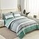 KAKIJUMN 7 Piece Bed in a Bag Stripe Comforter Set Queen Size White Grey Sage Green Patchwork Striped Comforter and Sheet Set All Season Soft Microfiber Complete Bedding SetsGreenQueen