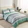 KAKIJUMN 7 Piece Bed in a Bag Stripe Comforter Set Queen Size White Grey Sage Green Patchwork Striped Comforter and Sheet Set All Season Soft Microfiber Complete Bedding SetsGreenQueen