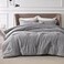Bedsure Grey Queen Comforter Set Soft Bedding for All Seasons Cationic Dyed Bed Set 3 Pieces 1 Queen Size Comforter 90x90 and 2 Pillow Shams 20x262