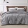 Bedsure Grey Queen Comforter Set Soft Bedding for All Seasons Cationic Dyed Bed Set 3 Pieces 1 Queen Size Comforter 90x90 and 2 Pillow Shams 20x262