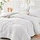 HYMOKEGE White Full Size Comforter Sets Seersucker 7 Pieces All Season Luxury Bed in a Bag for Bedroom Bedding Set with Comforters Sheets Pillowcases Shams