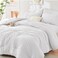 HYMOKEGE White Full Size Comforter Sets Seersucker 7 Pieces All Season Luxury Bed in a Bag for Bedroom Bedding Set with Comforters Sheets Pillowcases Shams