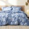 Bedsure Twin Comforter Set 5 Pieces Floral Blue Soft Bedding Sets Twin Bed in a Bag with Botanical Flowers Comforter Sheets Pillowcase Sham