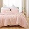 YIRDDEO Pink Twin Size Comforter Set 2Pcs Boho Farmhouse Blush Twin Size Bedding Set Vertical Tufted Twin Bed Set Lightweight Neutral Twin Bedroom Set 1 Comforter 1 Pillowcase