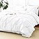 CozyLux Queen Comforter Set White 7 Pieces Pintuck Bed in A Bag All Season Comforter Queen Size Bed Set Gift for Family Pinch Pleat Bedding Sets with Comforter Sheets Pillowcases Shams