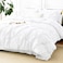 CozyLux Queen Comforter Set White 7 Pieces Pintuck Bed in A Bag All Season Comforter Queen Size Bed Set Gift for Family Pinch Pleat Bedding Sets with Comforter Sheets Pillowcases Shams