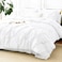CozyLux Queen Comforter Set White 7 Pieces Pintuck Bed in A Bag All Season Comforter Queen Size Bed Set Gift for Family Pinch Pleat Bedding Sets with Comforter Sheets Pillowcases Shams