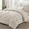 CozyLux Full Size Comforter Sets Beige 7 Pieces Bed in a Bag Full Luxury Soft Bed Set for All Seasons Bedding Set with Down Alternative Comforter Sheets Pillowcases Shams