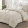 CozyLux Full Size Comforter Sets Beige 7 Pieces Bed in a Bag Full Luxury Soft Bed Set for All Seasons Bedding Set with Down Alternative Comforter Sheets Pillowcases Shams