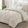 CozyLux Full Size Comforter Sets Beige 7 Pieces Bed in a Bag Full Luxury Soft Bed Set for All Seasons Bedding Set with Down Alternative Comforter Sheets Pillowcases Shams