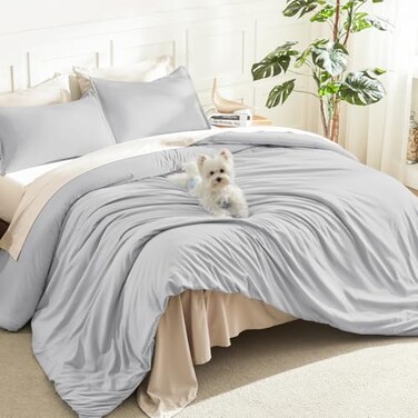Litanika Light Grey TwinTwin XL Comforter Set 2 Pieces Lightweight Solid Bedding Comforter Set All Season Fluffy Bed Set 66x90In Comforter 1 Pillowcase