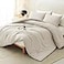 CozyLux King Size Comforter Set Beige 3 Pieces Lightweight Down Alternative Quilted Bedding Sets Gray All Season Soft Breathable Solid Comforter with 2 Pillowcases Luxury Bed Set Gift for Home