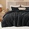 BEDELITE Fleece King Comforter Set Super Soft Warm Fluffy Black Bedding Luxury Fuzzy Heavy Bed Set for All Season with 2 Pillow Cases