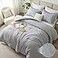 CozyLux Full Size Comforter Set 3 Pieces Heathered Light Grey Luxury Full Bedding Sets Gray Breathable Lightweight Down Alternative Comforter with 2 Pillow Shams All Seasons Bed Set Gift for Home