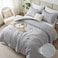 CozyLux Full Size Comforter Set 3 Pieces Heathered Light Grey Luxury Full Bedding Sets Gray Breathable Lightweight Down Alternative Comforter with 2 Pillow Shams All Seasons Bed Set Gift for Home