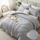 CozyLux Full Size Comforter Set 3 Pieces Heathered Light Grey Luxury Full Bedding Sets Gray Breathable Lightweight Down Alternative Comforter with 2 Pillow Shams All Seasons Bed Set Gift for Home