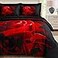 WONGS BEDDING Red Comforter Set King Reversible Red Rose Printed 7 Pieces Bed in a Bag Lightweight Soft Microfiber Comforter Bedding Sets with Comforter Flat Sheet Fitted Sheet PillowcasesShams